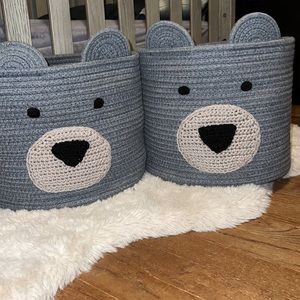 Cloud Island coiled rope bear storage bins 🐻